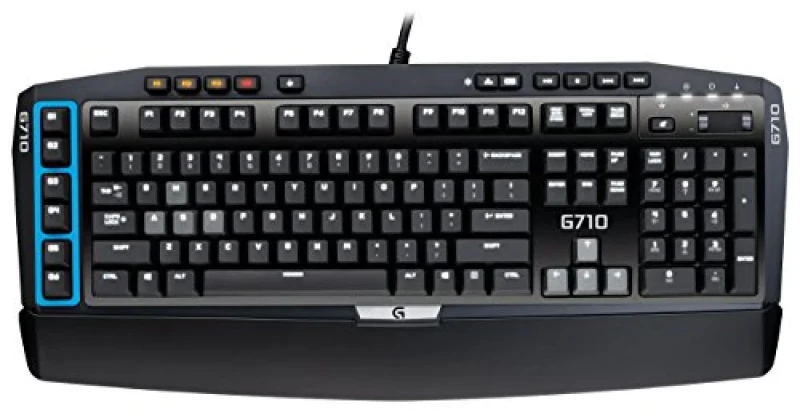 Logitech G710 - Gaming Wired Keyboard, Cherry MX Blue Switches, White Backlit, Black / Blue Color - Featured Image