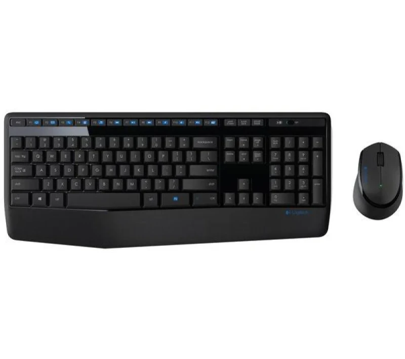 Logitech MK345 - Standard Wireless Keyboard, Black / Blue Color - Featured Image
