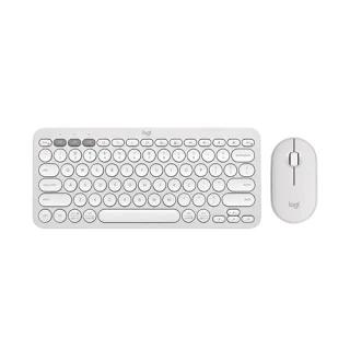 Logitech Pebble 2 - Standard Wired, Wireless, Bluetooth Wireless Keyboard, Tenkeyless, White Color