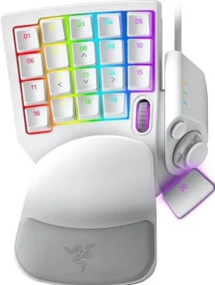 Razer Tartarus Pro - Ergonomic Wired Keyboard, Razer Red Optical Linear Switches, RGB Backlit, Tenkeyless, White / Gray Color