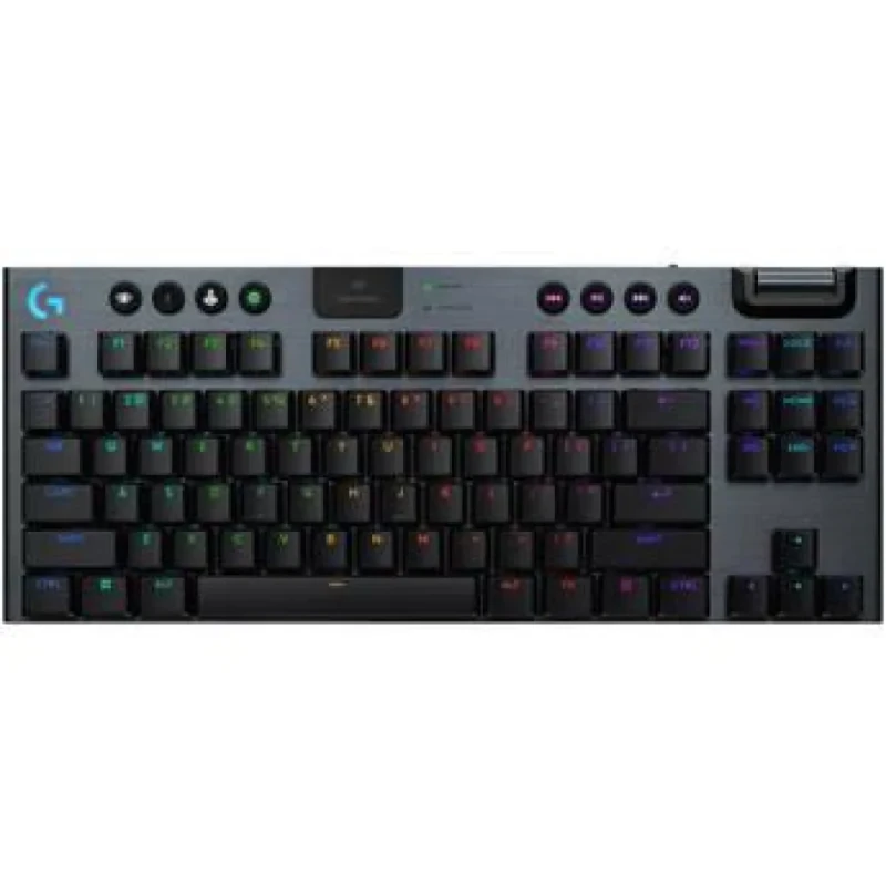 Logitech G915 LIGHTSPEED TKL - Gaming Wired, Wireless, Bluetooth Wireless Keyboard, Logitech Low-Profile GL Clicky Switches, RGB Backlit, Tenkeyless, Black Color - Featured Image