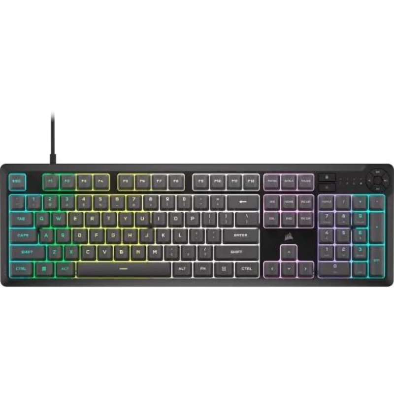 Corsair K55 CORE RGB - Gaming Wired Keyboard, RGB Backlit, Gray / Black Color - Featured Image