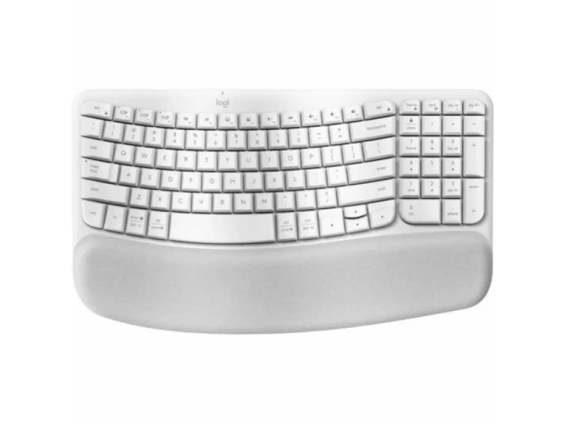 Logitech Wave Keys - Ergonomic Wired, Wireless, Bluetooth Wireless Keyboard, White Color - Featured Image