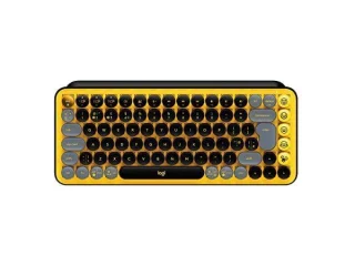 Logitech POP Keys Blast - Mini Wireless, Bluetooth Wireless Keyboard, TTC Brown Switches, Tenkeyless, Yellow / Black Color