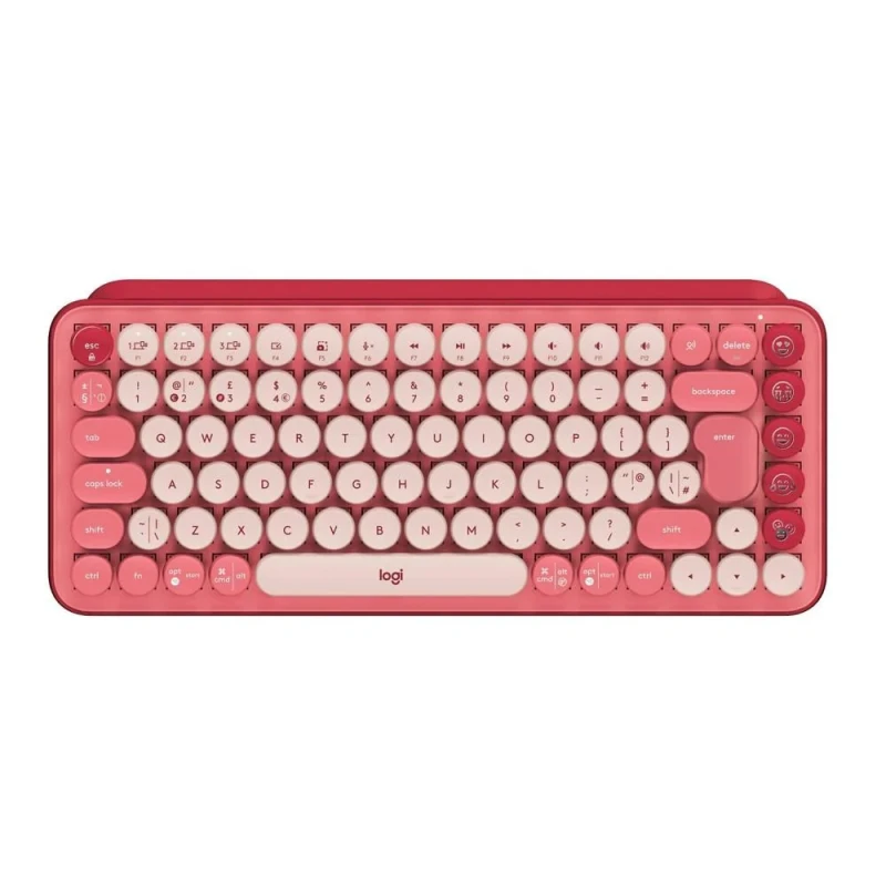 Logitech POP Keys Heartbreaker - Mini Wireless, Bluetooth Wireless Keyboard, TTC Brown Switches, Tenkeyless, Pink / Red Color - Featured Image