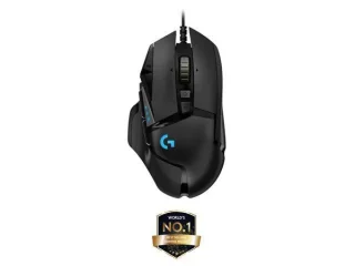 Logitech G502 Hero - Wired Optical Mouse, 25600 DPI, Black color