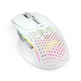 Glorious Model I 2 - Wired, Wireless, Bluetooth Wireless Optical Mouse, 26000 DPI, White color