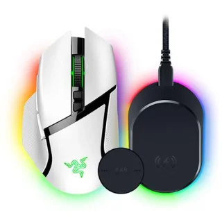Razer Basilisk V3 Pro w/Dock Pro - Wired, Wireless, Bluetooth Wireless Optical Mouse, 30000 DPI, White color