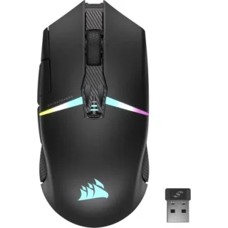 Corsair NIGHTSABRE RGB - Wired, Wireless, Bluetooth Wireless Optical Mouse, 26000 DPI, Black color