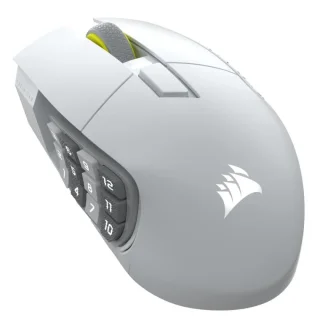 Corsair Scimitar Elite SE - Wireless, Bluetooth Wireless Optical Mouse, 33000 DPI, White / Gray color