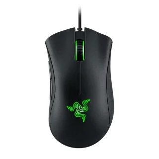 Razer DeathAdder Essential - Wired Optical Mouse, 6400 DPI, Black / Green color