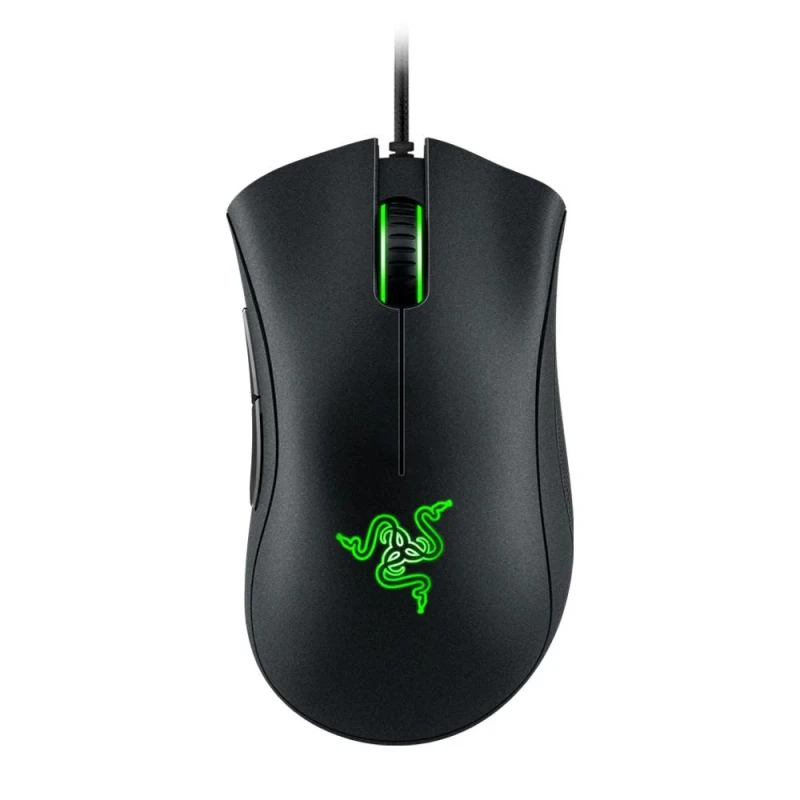 Razer DeathAdder Essential - Wired Optical Mouse, 6400 DPI, Black / Green color - Featured Image