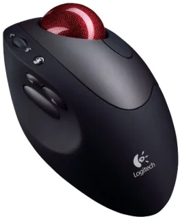 Logitech TrackMan - Wireless Trackball Mouse, Black / Silver color