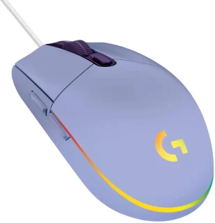 Logitech G203 Lightsync - Wired Optical Mouse, 8000 DPI, Purple color