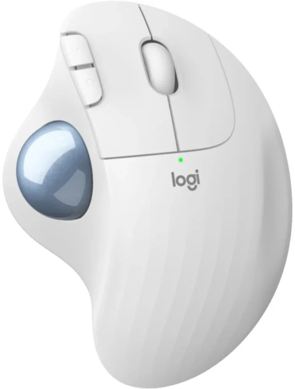 Logitech ERGO M575 - Wired, Wireless, Bluetooth Wireless Optical Mouse, 2000 DPI, White / Blue color - Featured Image