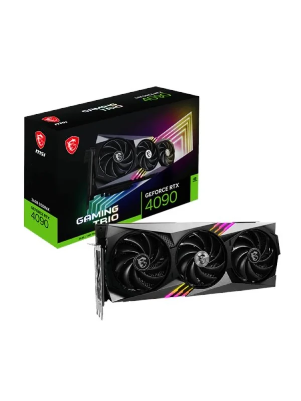 MSI GAMING TRIO GeForce RTX 4090 24GB Black 337 mm Graphics Card – NVIDIA GeForce RTX 4090 GPU with 16,384 CUDA Cores, 24 GB GDDR6X 384-bit, PCIe 4.0 x16, TRI FROZR 3 Triple-Fan Cooling, Boost ~2520 MHz, 3x DisplayPort 1.4a & HDMI 2.1a, 450 W TDP, Black Triple-Slot High-Performance Gaming & Creative GPU - Featured Image