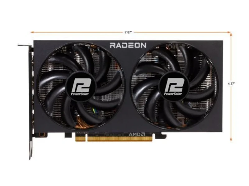 PowerColor Fighter Radeon RX 6650 XT 8GB Black 200 mm Graphics Card – AMD Radeon RX 6650 XT GPU, 8 GB GDDR6 128-bit Memory, RDNA 2 Architecture, PCIe 4.0 x8, Dual 90 mm Fan Active Cooling, 1x HDMI 2.1 & 3x DisplayPort 1.4a, Dual-Slot 200 mm Compact Design for 1080p Gaming - Featured Image