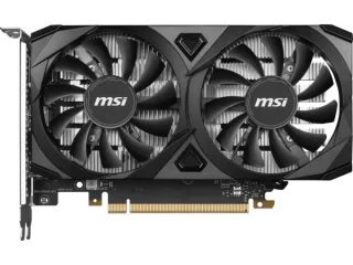 MSI VENTUS 2X GeForce RTX 3050 6GB Black 189 mm Graphics Card – NVIDIA GeForce RTX 3050 GPU with Ampere Architecture, 6 GB GDDR6 96-bit Memory, Boost ~1492 MHz, PCIe 4.0 x16 (x8), Dual Fan Thermal Design, 1x DisplayPort 1.4a & 2x HDMI 2.1, 70 W TDP, Compact Dual-Slot 1080p Gaming GPU