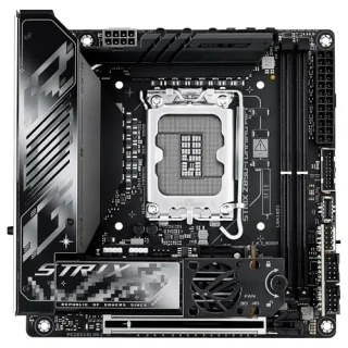 ASUS ROG STRIX Z890-I GAMING WIFI Intel Z890 Mini-ITX Motherboard LGA 1851 DDR5-9200 Dual-Channel 96 GB, 2x PCIe 5.0 M.2 NVMe & 2x Thunderbolt 4, Wi-Fi 7 (802.11be) Tri-Band, 2.5 Gb LAN, USB-C 3.2 Gen2x2, Strix Hive II Audio – High-Performance Compact Gaming Board