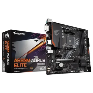 Gigabyte A520M AORUS ELITE AMD A520 AM4 Motherboard – DDR4 Dual-Channel up to 4733 MHz (OC), ATX Form Factor, 1x PCIe 3.0 x16 & 3x PCIe 3.0 x1, 1x M.2 (PCIe 3.0/SATA), Realtek ALC1200 7.1-Ch Audio, GbE LAN, USB 3.2 Gen2/Gen1, HDMI & DVI-D – Budget Gaming/DIY PC Board