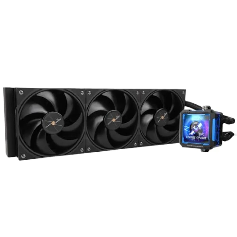 Thermalright Frozen Warframe PRO 360 ARGB AIO Liquid CPU Cooler – 360 mm Aluminum Radiator, 3x120 mm PWM Fans (2000 RPM, 70.84 CFM, ≤29.8 dB), LCD Display Pump, Black Color, Intel & AMD Socket Support - Featured Image