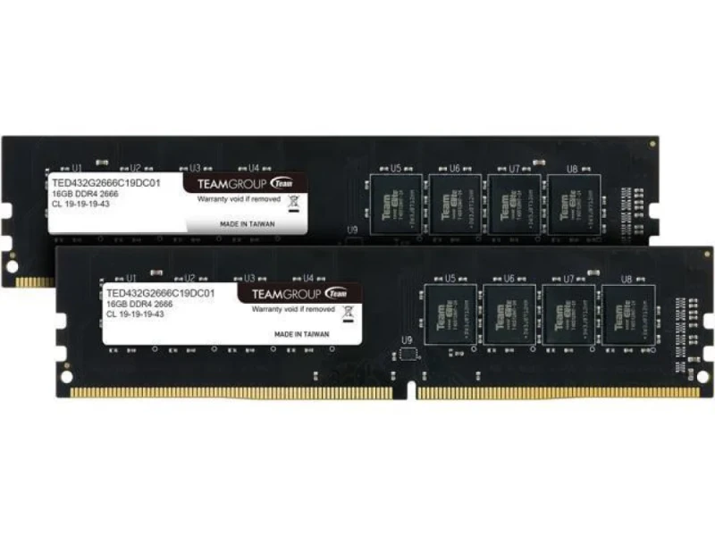 TEAMGROUP Elite 32 GB - 2 x 16GB, DDR4 288-pin DIMM, 2666MT/s, CL19, Black color - Featured Image