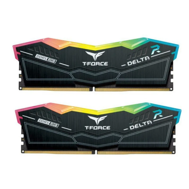 TEAMGROUP T-Force Delta RGB 32 GB - 2 x 16GB, DDR5 288-pin DIMM, 6400MT/s, CL40, Black color - Featured Image