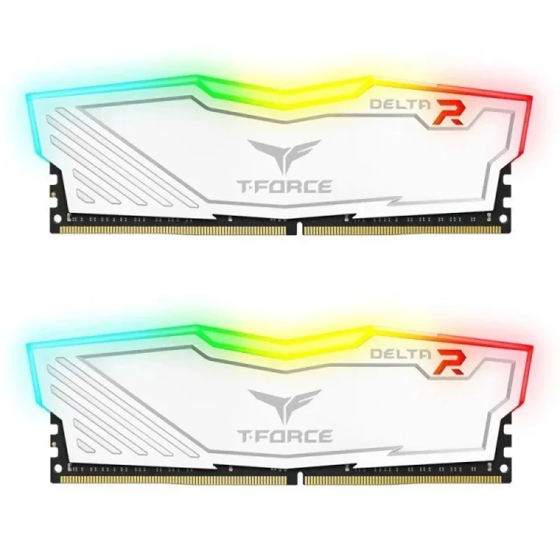 TEAMGROUP T-Force Delta RGB 16 GB - 2 x 8GB, DDR4 288-pin DIMM, 3200MT/s, CL16, White color - Featured Image
