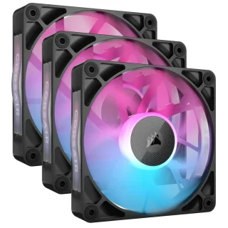 Corsair iCUE LINK RX120 3-Pack - 120mm fan, 10 - 36 dB, 10.5 - 74.2 CFM Airflow, 2100 RPM, Black / White Color