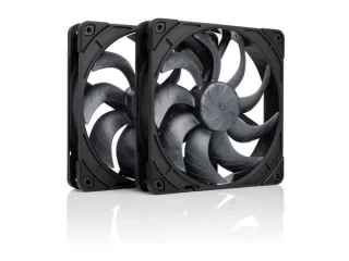 Noctua NF-A14x25 G2 PWM Sx2-PP chromax.black 2-Pack - 140mm PWM fan, 0 - 24.8 dB, 0 - 91.58 CFM Airflow, Black Color
