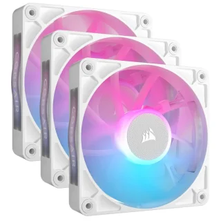 Corsair iCUE LINK RX120 3-Pack - 120mm fan, 10 - 36 dB, 10.5 - 74.2 CFM Airflow, 2100 RPM, White Color