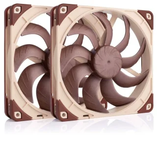 Noctua NF-A14x25 G2 PWM Sx2-PP 2-Pack - 140mm PWM fan, 19.7 - 24.8 dB, 74.8 - 91.6 CFM Airflow, 1250 - 1500 RPM, Brown Color