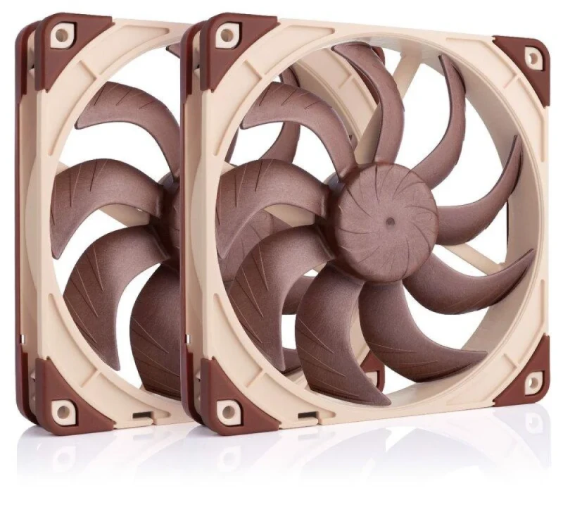 Noctua NF-A14x25 G2 PWM Sx2-PP 2-Pack - 140mm PWM fan, 19.7 - 24.8 dB, 74.8 - 91.6 CFM Airflow, 1250 - 1500 RPM, Brown Color - Featured Image