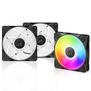 ARCTIC P14 Pro A-RGB 3-Pack - 140mm PWM fan, 110 CFM Airflow, 400 - 2500 RPM, Black Color