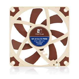 Noctua A12x15 PWM - 120mm PWM fan, 16.8 - 23.9 dB, 41.67 - 55.44 CFM Airflow, 450 - 1850 RPM, Brown Color