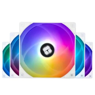 Thermalright TL-C12CW-S X5 5-Pack - 120mm PWM fan, 25.6 dB, 66.17 CFM Airflow, 1550 RPM, White Color