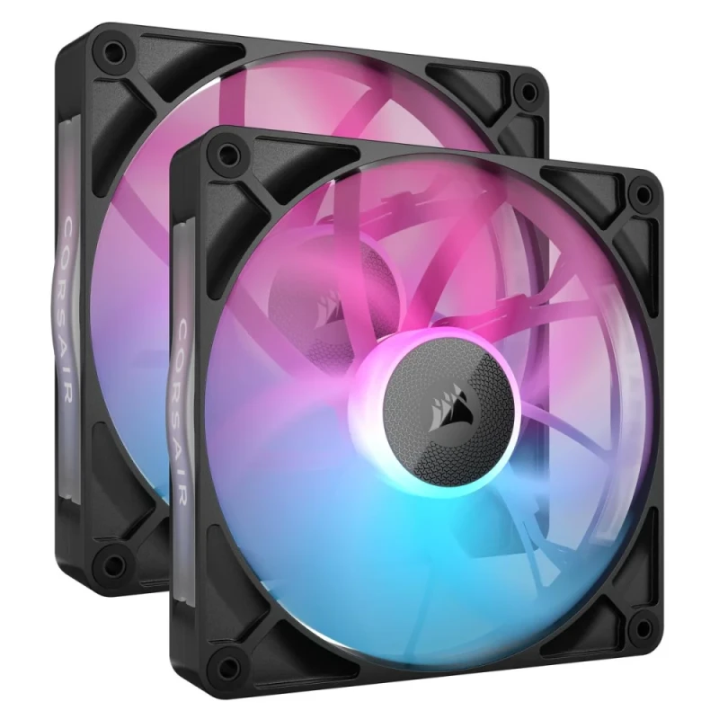 Corsair iCUE LINK RX140 2-Pack - 140mm fan, 10 - 36 dB, 18.1 - 95.7 CFM Airflow, 1700 RPM, Black / White Color - Featured Image