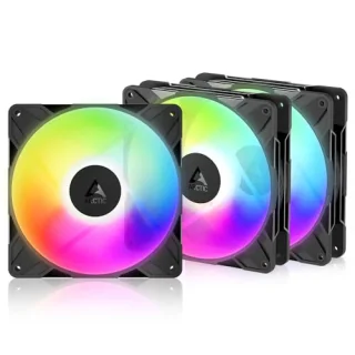 ARCTIC P14 Pro Reverse A-RGB 3-Pack - 140mm PWM fan, 98 CFM Airflow, 400 - 2650 RPM, Black Color