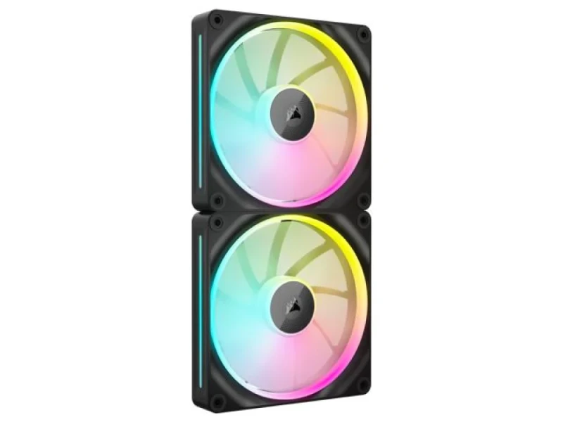 Corsair iCUE LINK LX140 RGB 2-Pack - 140mm PWM fan, 10 - 36 dB, 10.74 - 84.7 CFM Airflow, 350 - 2000 RPM, Black Color - Featured Image