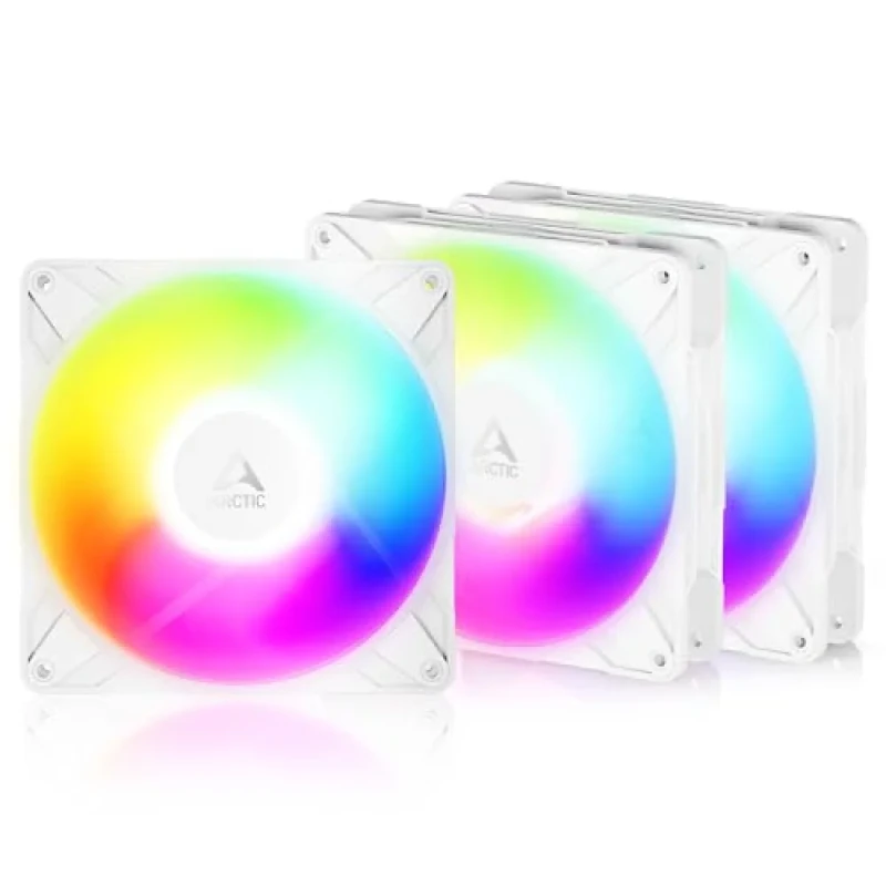 ARCTIC P14 Pro Reverse A-RGB 3-Pack - 140mm PWM fan, 98 CFM Airflow, 400 - 2650 RPM, White Color - Featured Image