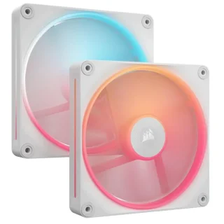Corsair iCUE LINK LX140-R RGB 2-Pack - 140mm PWM fan, 35.4 dB, 90 CFM Airflow, 2000 RPM, White Color