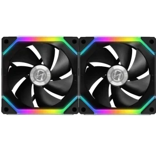 Lian Li Uni Fan SL 2-Pack - 140mm PWM fan, 30 dB, 70.5 CFM Airflow, 500 - 1500 RPM, Black Color