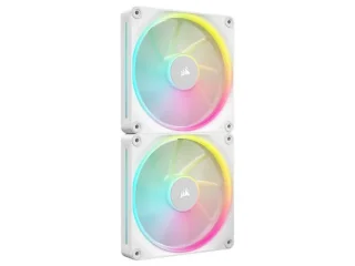 Corsair iCUE LINK LX140 RGB 2-Pack - 140mm PWM fan, 10 - 36 dB, 10.74 - 84.7 CFM Airflow, 350 - 2000 RPM, White Color