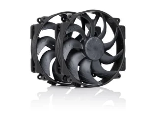 Noctua NF-A14x25r G2 PWM Sx2-PP chromax.black 2-Pack - 140mm PWM fan, 0 - 24.8 dB, 0 - 91.58 CFM Airflow, Black Color