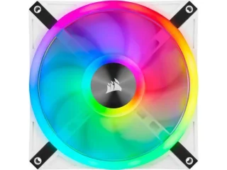 Corsair iCUE QL140 - 140mm PWM fan, 26 dB, 50.2 CFM Airflow, 550 - 1250 RPM, White / Black Color