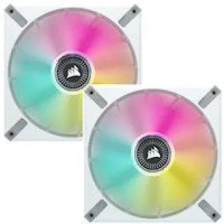Corsair iCUE ML RGB ELITE Premium 2-Pack - 140mm PWM fan, 10 - 31.8 dB, 15 - 82.9 CFM Airflow, 400 - 1600 RPM, White Color
