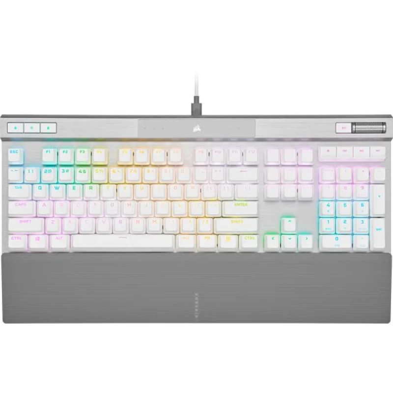 Corsair K70 RGB PRO - Gaming Wired Keyboard, Corsair OPX Switches, RGB Backlit, White Color - Featured Image