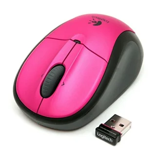 Logitech M305 - Wireless Optical Mouse, Black / Pink color