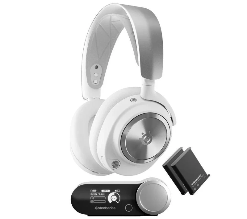SteelSeries Arctis Nova Pro Wireless for PC, PS5, and PS4 - Gaming headset, Wireless, Microphone, 10Hz-40kHz, White / Silver Color - Featured Image