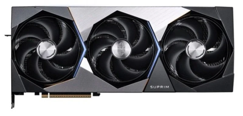 MSI GeForce RTX 5090 SUPRIM SOC 32 GB Graphics Card – NVIDIA Ada Blackwell RTX 5090 GPU, 21,760 CUDA Cores, 32 GB GDDR7 512-bit Memory, PCIe 5.0 x16, Triple Fan Hyper Frozr Cooling, Stormforce Fans, Vapor Chamber, HDMI 2.1b + 3x DisplayPort 2.1b, 359 mm Length, Black/Silver - Featured Image